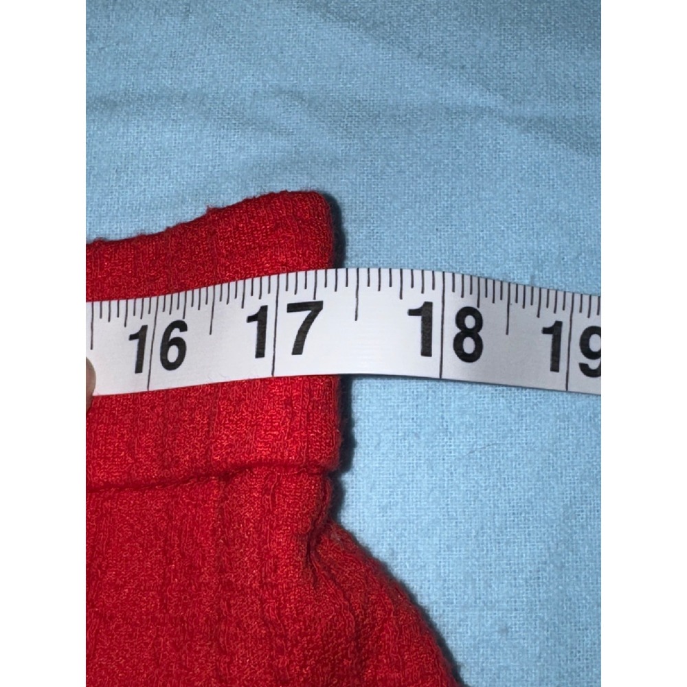 LOFT Red Textured Boucle Mini Skirt Button Pocket A-Line Size L - Picture 8 of 13